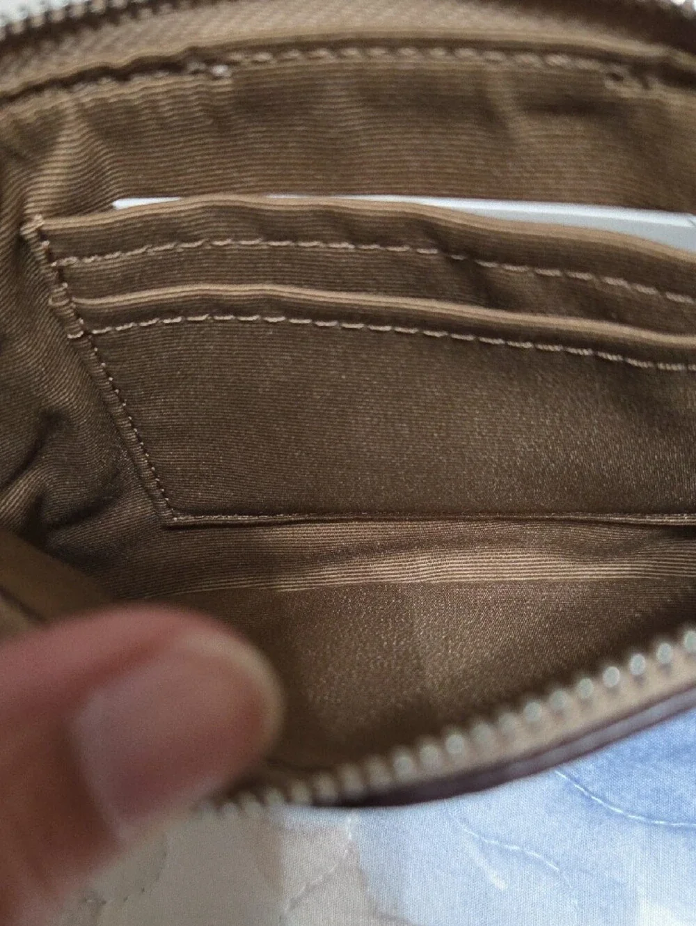 NWT Coach Beige/Tan Signature Wristlet Clutch